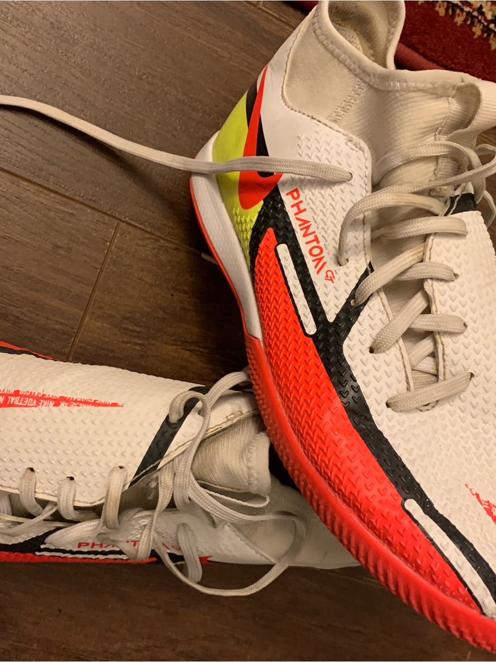 Nike Phantom GT Indoor Soccer Shoes - White, Red, Black, Neon Yellow